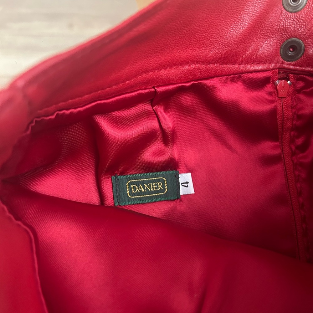 Danier Red Leather Skirt - Picture 4 of 13